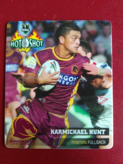 NRL Rugby League 2006 Hot Shot Standard Broncos Karmichael Hunt Tazo Card 1