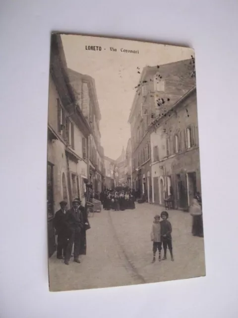 Ancona - Loreto Via Coronari - spedita f. p. 1913