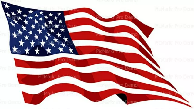American Flag Waving Birthday ~ Edible 2D Fondant Cake Cupcake Topper ~ D20565 *