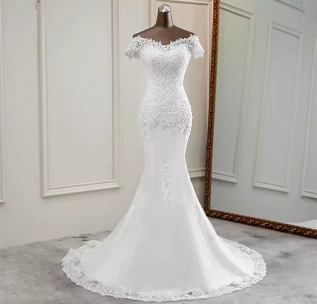 White Or Ivory Mermaid Wedding Dress sz 2-20W