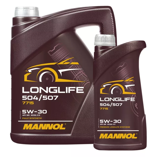 MANNOL 7715 SAE 5W-30 Longlife Motoröl VW 504.00/507.00, MB 229.51, 6 (5+1) L