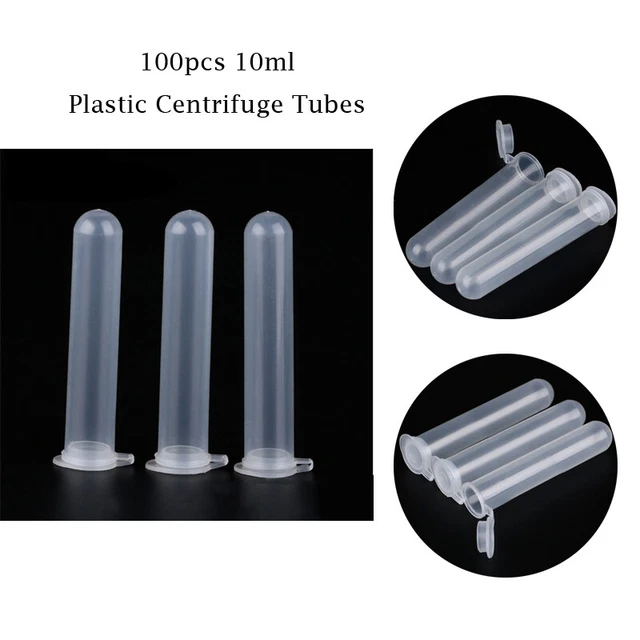 10ml Plastic Centrifuge Lab Test Tube Vial Sample Container Bottle with Cap