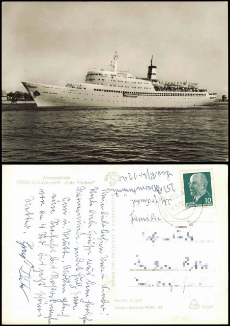 Carte Postale Ancienne Fritz Heckert FDGB - Bateau De Vacances - Couru_3 - Thème Maritime
