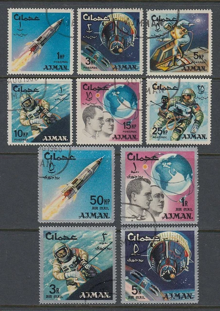 Ajman 1966 Mi.93/102 A used Weltraum Space Forschung Research Rakete Rocket