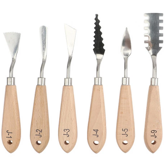 6 Pcs Messeröl Geformter Ölgemäldeschaber Spachtel Messerset
