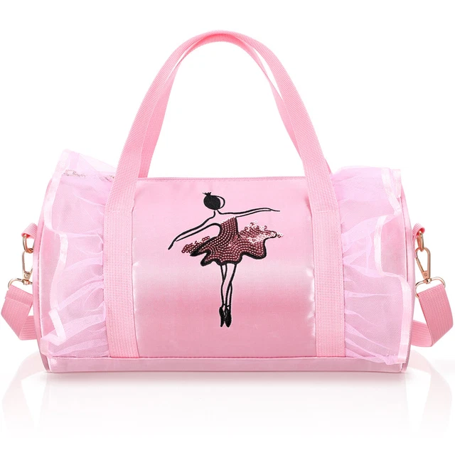 Girls Ballet Bag Delicate Sequins Embroideried Pattern Shoulder Bag Crossbody