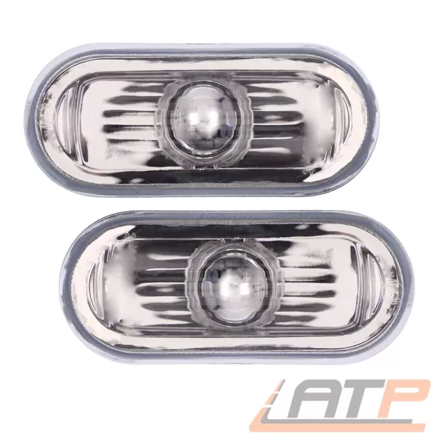 2x BLINKER KOTFLÜGEL OVAL GLASKLAR LINKS RECHTS FÜR VW POLO 6N 6N2