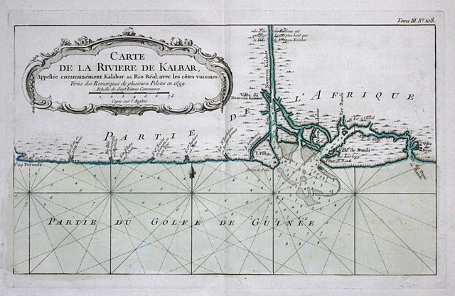 New Calabar Degema Niger Delta Nigeria West Africa Afrique Bellin Map Kart 63430