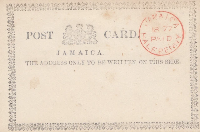 Jamaica: 1877 Post Porto Card