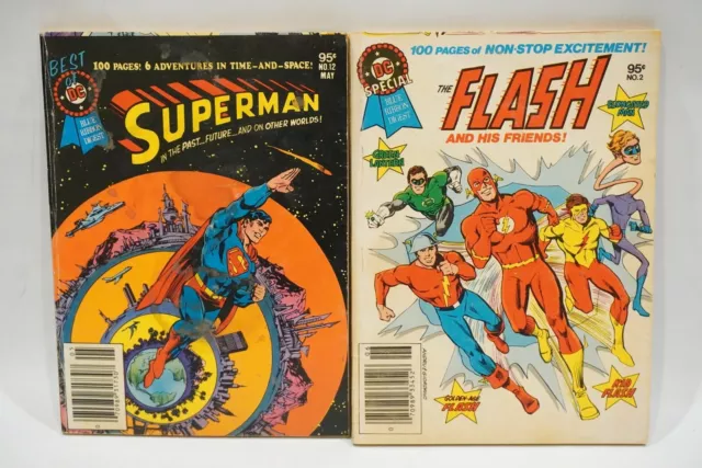 Best Dc Blue Ribbon Digest Lot The Flash And His Friends #2 1980 + Superman #12