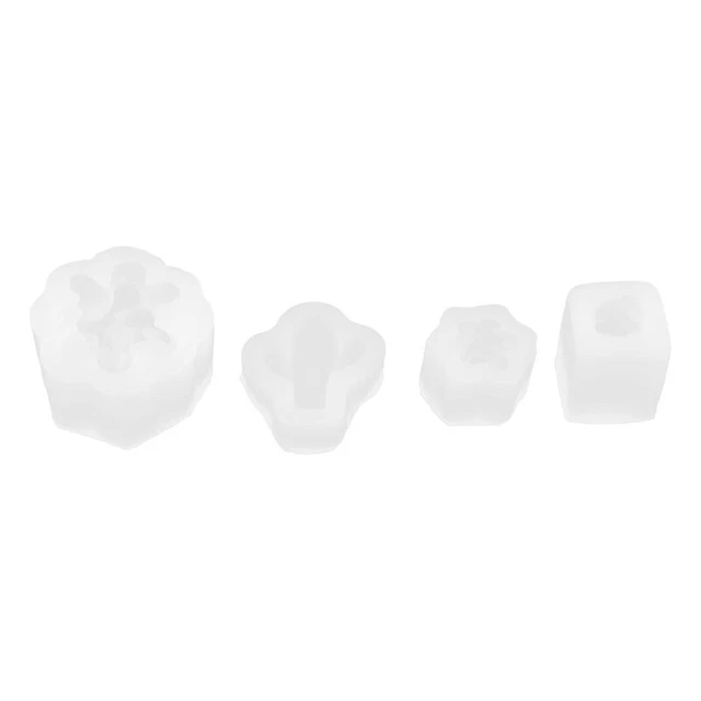 4 piezas moldes de silicona para velas, plantas de cactus suculentas molde de fundición de resina para W3