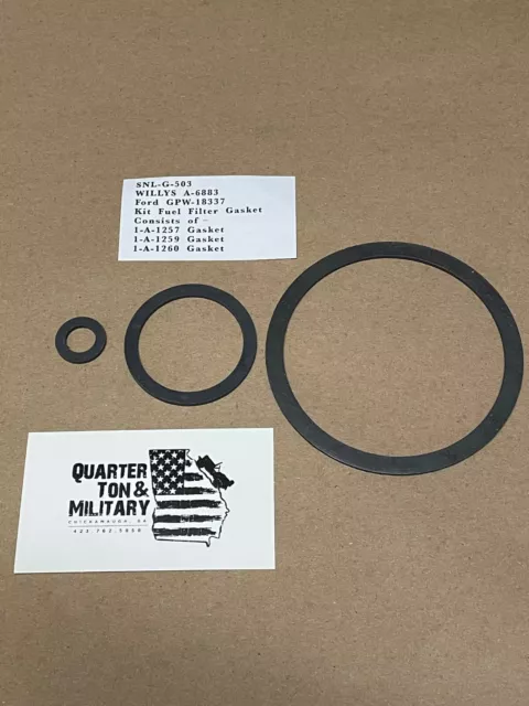 Fuel Filter Gasket Set Fits MB GPW jeep WWII GMC CCKW G506 Chevy