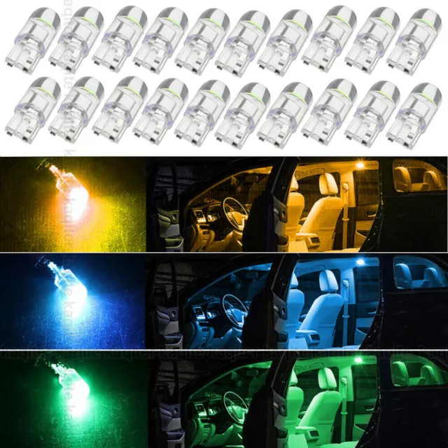 20pcs T10 LED COB Wedge Car Interior Dome Reading Map Light Bulb 168 194 W5W