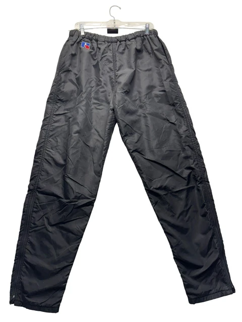 VINTAGE RUSSELL NYLON Athletic Lined Track Pants Medium USA