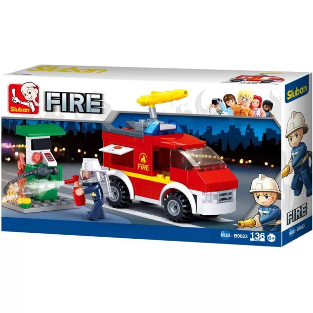 Torro Hobby Bausteine Set - Feuerwehr Einsatzfahrzeug und Tanksäule Neu u. Schne