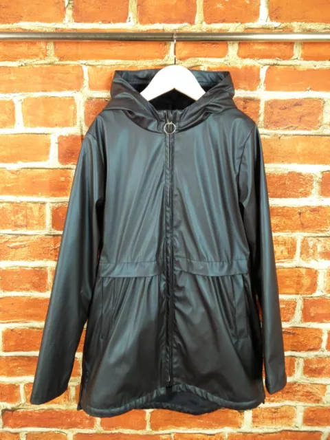 Girls Coat Age 11-12 Years Tu Blue Metallic Rain Mac Jacket Fleece Lined 152Cm