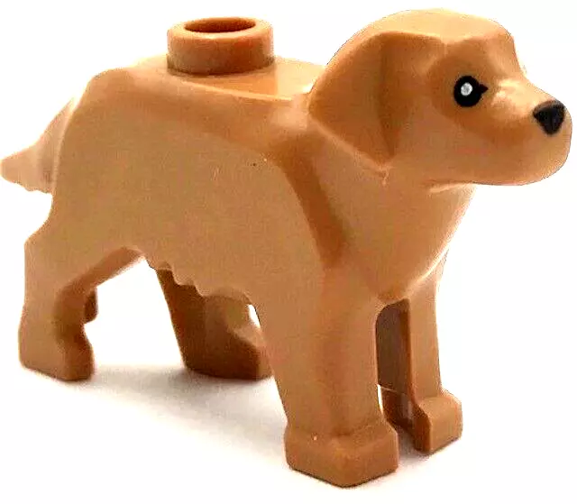 LEGO Nuovo Cane Labrador Dorato Retriever Medio Torrone Destro Occhio Chiuso Pet