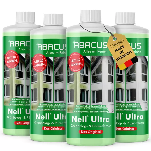 (16,23€/L) Nell Ultra Grünbelagentferner Algenentferner Flechtenentferner 4x1L