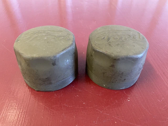 PAIR HUB GREASE CAP FOR 1930 's 1940 's FORD MILITARY TRUCK WWII DRAB GREEN