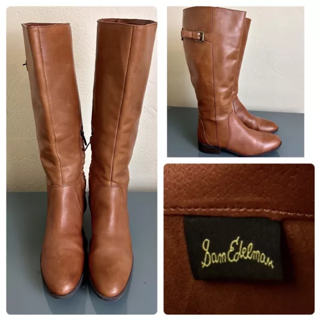 Sam Edelman Brown Patton Riding Boots Sz 9M Eu 40 Knee High Leather $250 EUC!