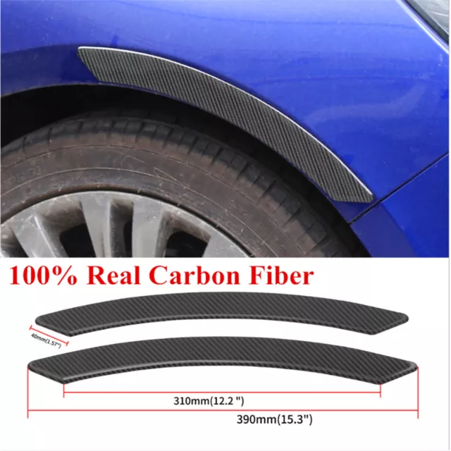 Universal Carbon Fiber Car Fender Arch Wheel Eyebrow Protector Stripe Sticker x2