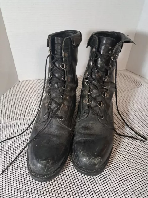 1983 Cove Steel Toe Leather Combat Boots Sz 10 D Military Army USA, With Wear