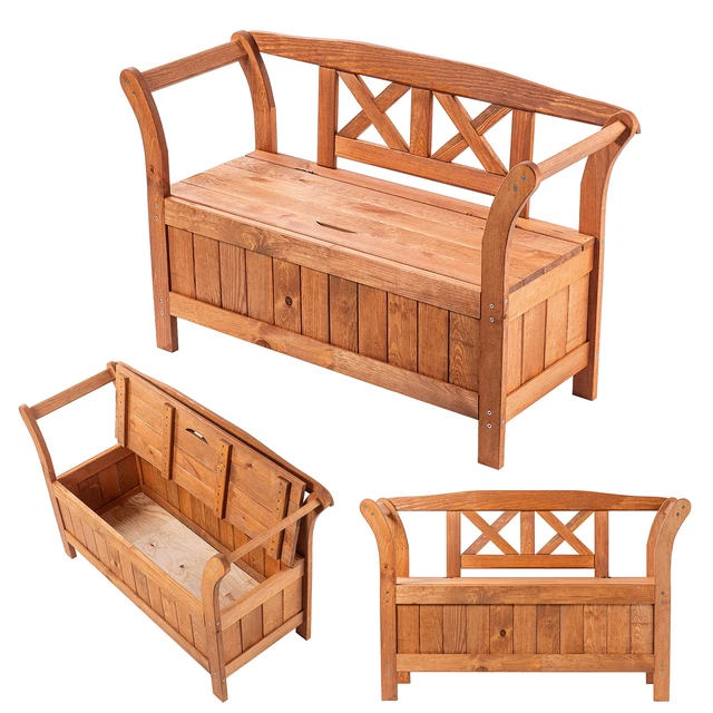 Banc à Chaussures En Bois Massif – Avec Assise Et Rangement, 55x36x42 Cm, Charge 100 Kg - 4