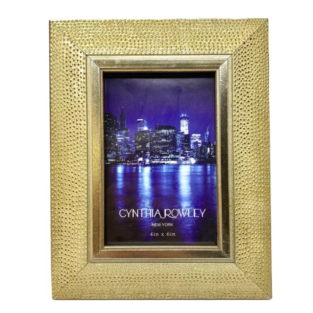 CYNTHIA ROWLEY PHOTO FRAME Gold Painted Ostrich Texture for 4 x 6 Photo ...