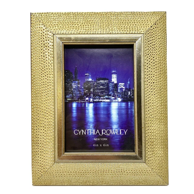 CYNTHIA ROWLEY PHOTO FRAME Gold Painted Ostrich Texture for 4 x 6 Photo