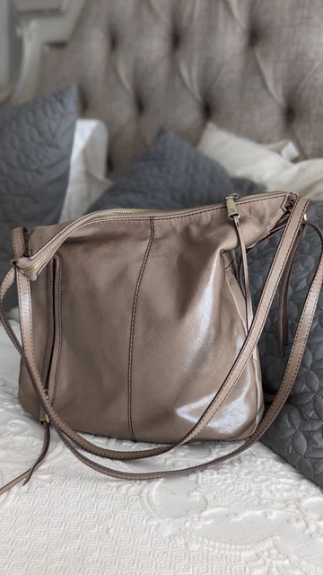 Hobo International Merrin Convertible Leather Backpack Handbag gray taupe lkn