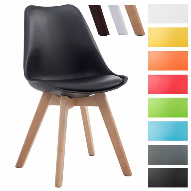 Silla Nordica Borneo en Cuero Pu Base de Madera con Respaldo sin Reposabrazos