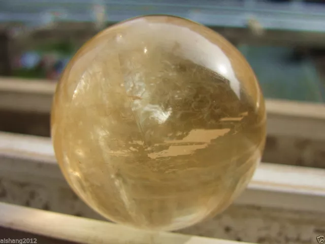 NATURAL CITRINE CRYSTAL SPHERE BALL HEALING GEMSTONE 40MM +Stand Hot 2