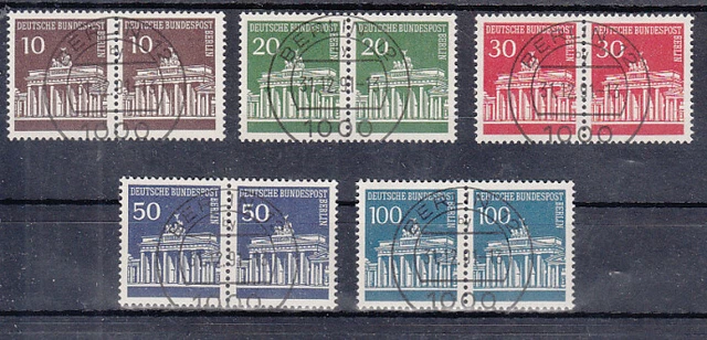 1966 BraTo Mi 286-90 wP ideale Vollstempel Letzttag "Berlin" Luxus!