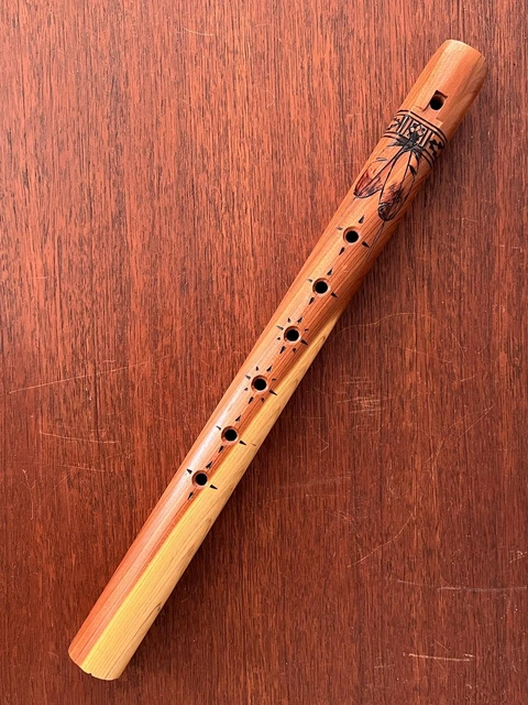 Native American Style Handmade Cedar Flute by Artist Darwin Dewtclaw Dine