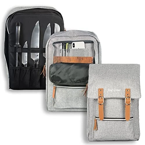Chef Knife Bag Vintage Backpack | 30+ Pockets for Knives and Chef Tools | Kni...