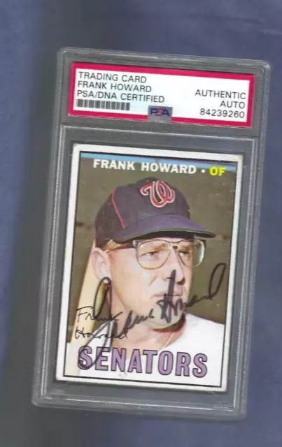 Frank Howard Washington Senators Baseball Autographed 1967 Topps Card PSA SLAB
