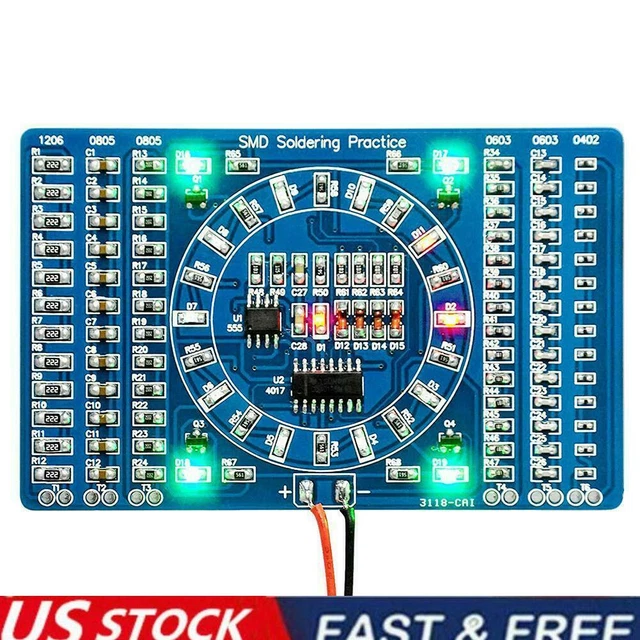 Soldering Practice SMD Circuit Boards LED Electronic Project DIY Kits A2U8 ZD