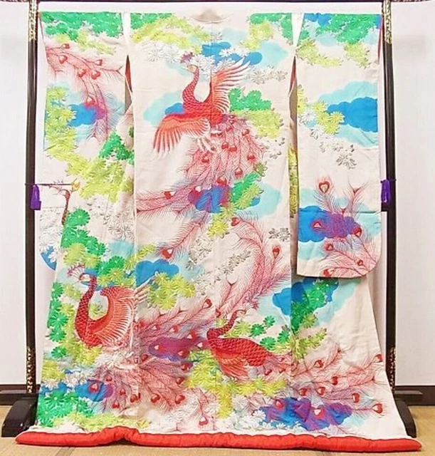 Japanese Kimono Uchikake Wedding Pure Silk  japan 834