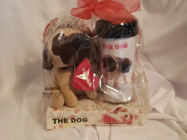 Artlist Collection The Dog PUG plush and travel cup NIP