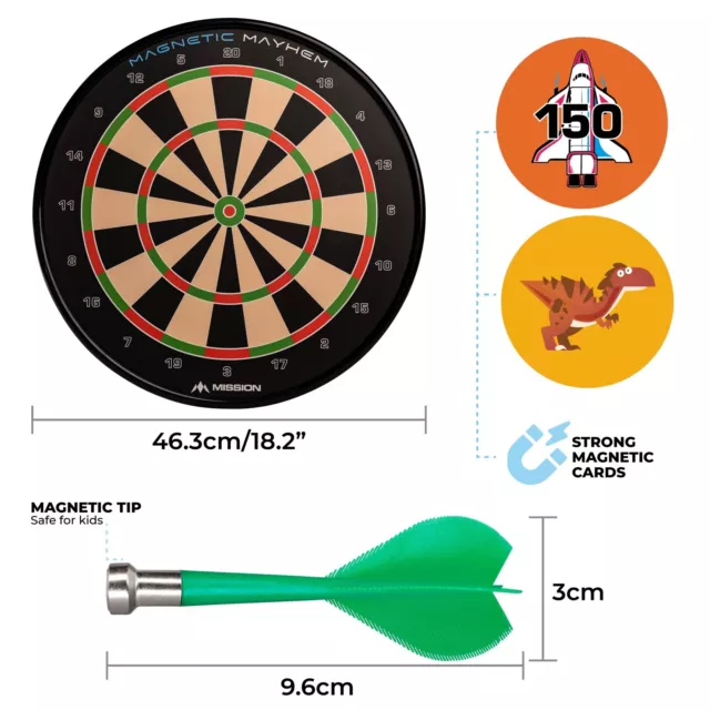 Magnetic Dartboard With Darts Fun Kids Childrens Dart Board Games Mission Mayhem 3