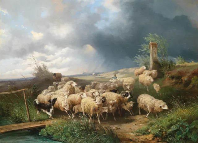Gifts Home Art Wall Decor Animal Sheep Scenery Oil Painting Printed On Canvas