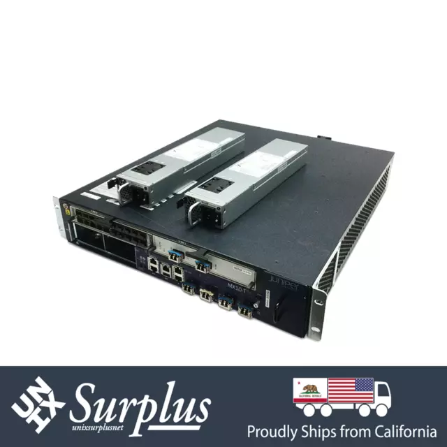 Router Juniper MX10-T de 20 puertos 1G SFP 4 puertos 10 Gb 2xPSU | 2x 10G 6x 10G-LR óptica