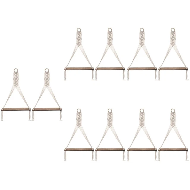 10 Pcs Cotton Rope Tapestry Straight Storage Rack Macrame Wall Hanging