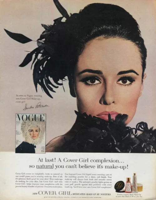 Cover girl Sondra Peterson for Cover Girl Medicated Make-up ad 1964 McC