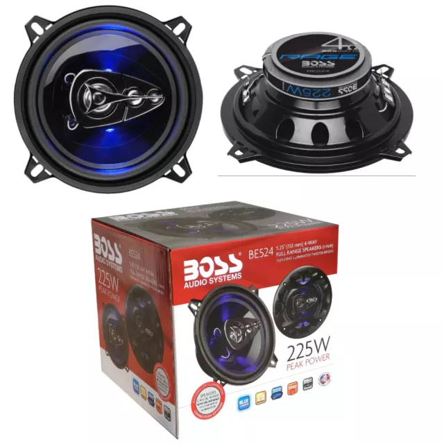 2 Boss Audio Systems BE524 Speakers Coaxial 4 Ways 13,00 CM 4 Ohm 90 DB Spl