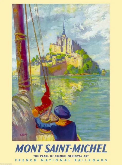 95873 Mont Saint Michel France French Europe Travel Wall Print Poster Plakat