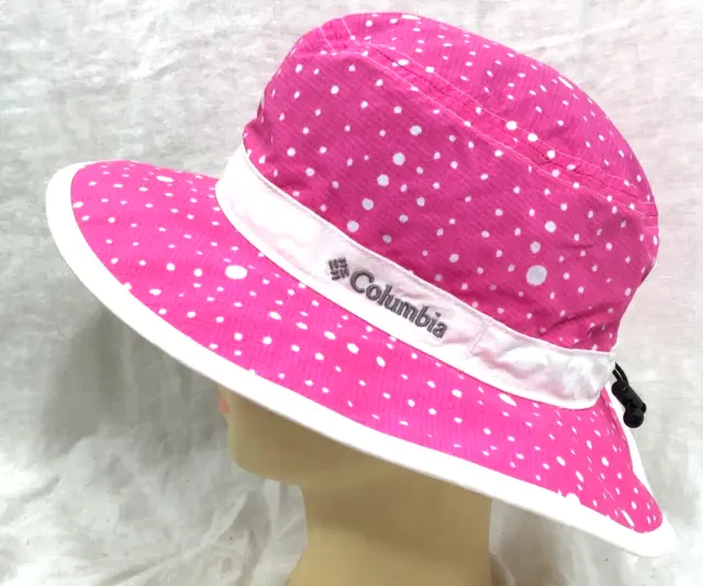 Columbia Omnishade Hat Tillie Creek Kids Booney Pink Polka Dots Quick Dry Youth