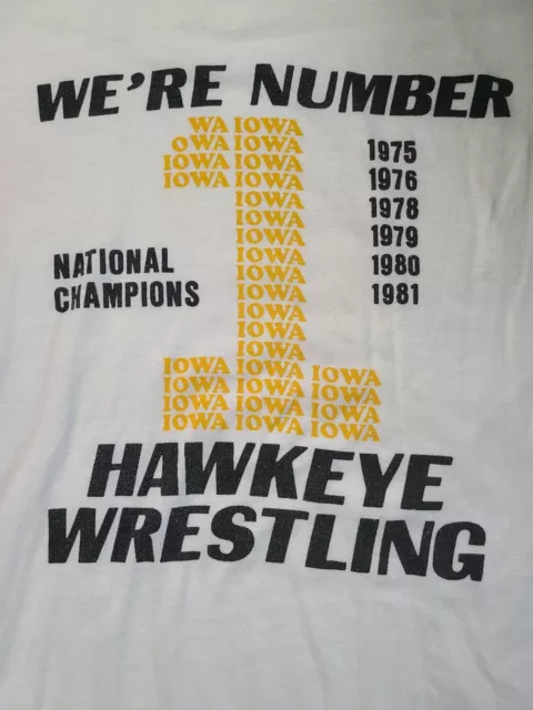 Iowa Hawkeyes Wrestling National Champions Champion Brand Ringer XL 21 x 25