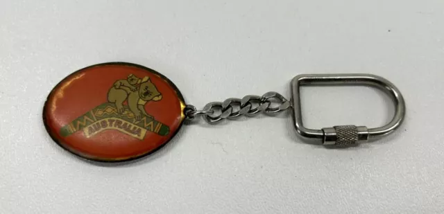 Vintage Australia Boomerang Koala Twist Lock Keychain