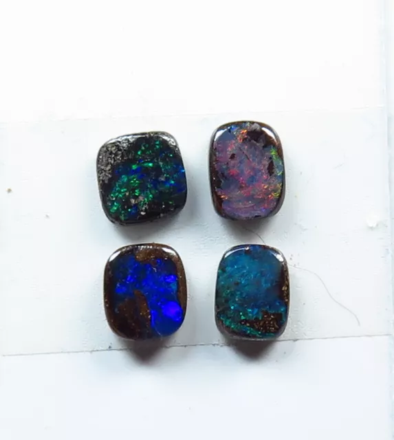 Australian Boulder Opal 1.59ct  Queensland Natural 4 Stone Parcel